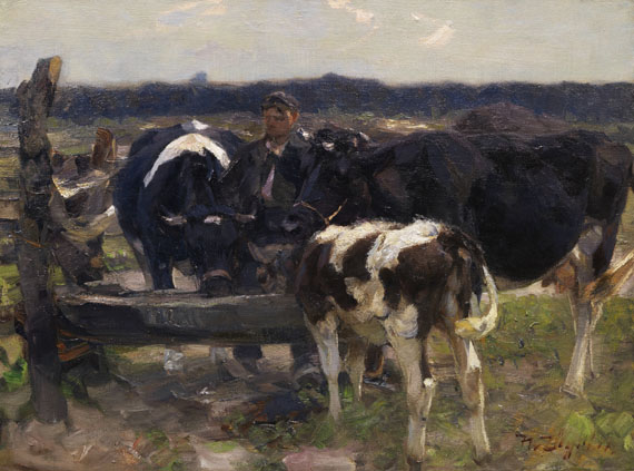 Zügel - Kühe und Hirte an der Tränke