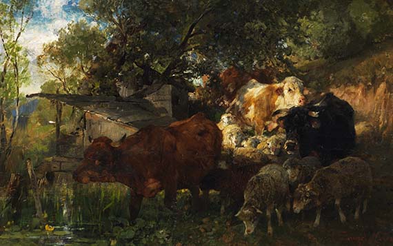 Zügel - Kühe und Schafe an der Tränke