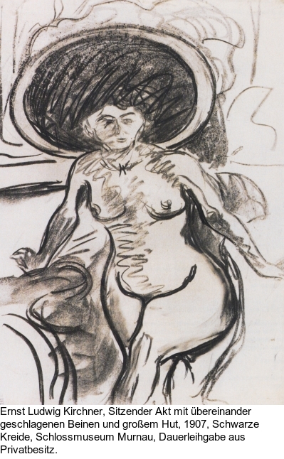 Ernst Ludwig Kirchner - Auf dem Bett sitzendes Mädchen