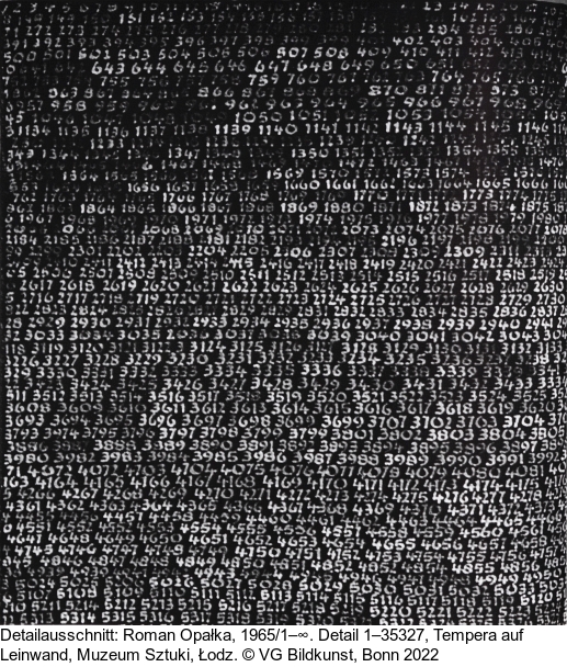 Roman Opalka - 1965/1–infinity. Detail 2702874–2724888 - Altre immagini