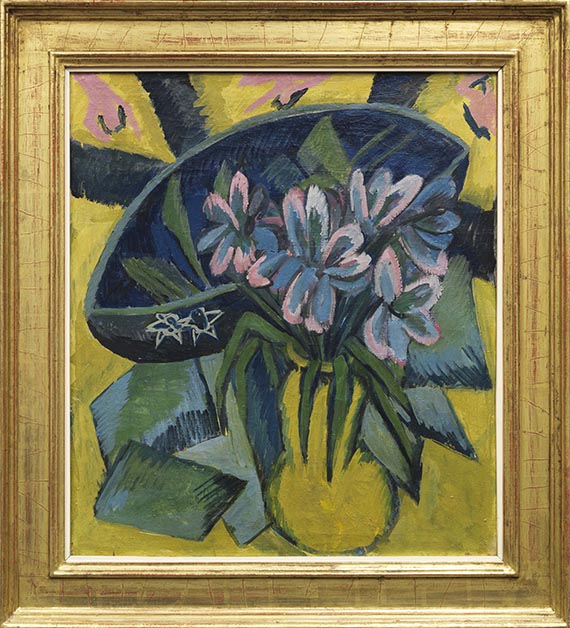 Ernst Ludwig Kirchner - Verblühte Tulpen / Porträt Simon Guttmann, sitzend - Cornice
