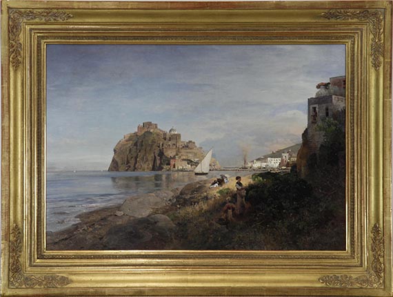 Oswald Achenbach - Ischia mit Blick auf das Castello Aragonese - Cornice