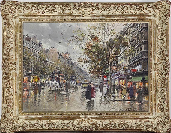 Antoine Blanchard - Les Grands Boulevards, Paris en 1900 - Cornice