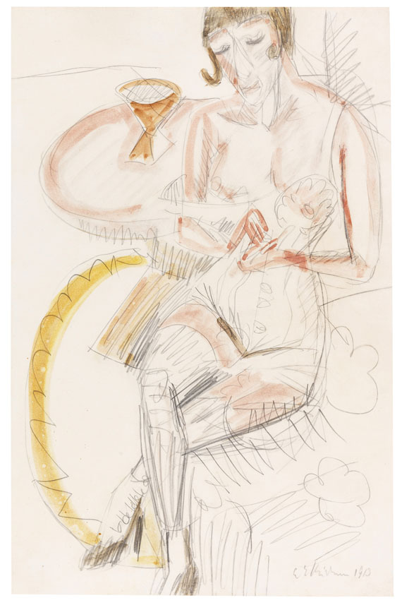 Ernst Ludwig Kirchner - Sitzende Frau in Corsett