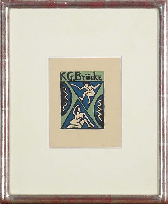 Erich Heckel - Einladung zur Ausstellung K.G. "Brücke" in der Galerie Fritz Gurlitt, Berlin - Cornice