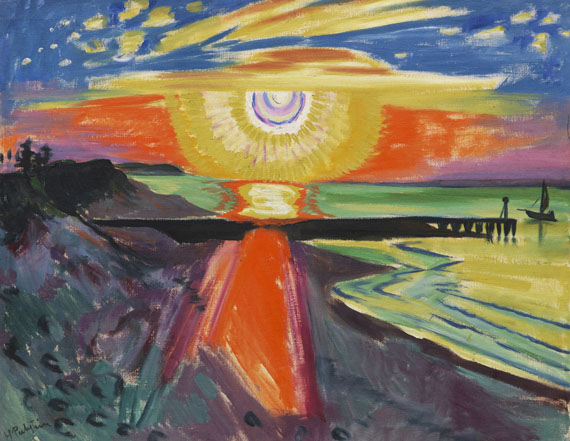 Hermann Max Pechstein - Sonnenuntergang an der See