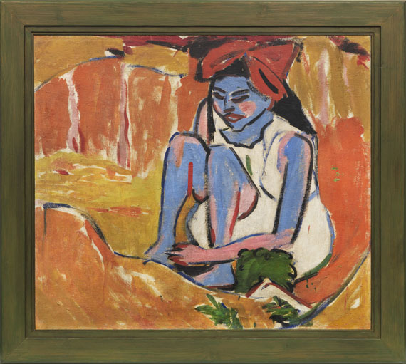 Ernst Ludwig Kirchner - Das blaue Mädchen in der Sonne - Cornice