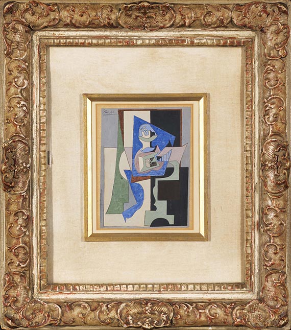 Pablo Picasso - Guéridon, guitare et compotier - Cornice