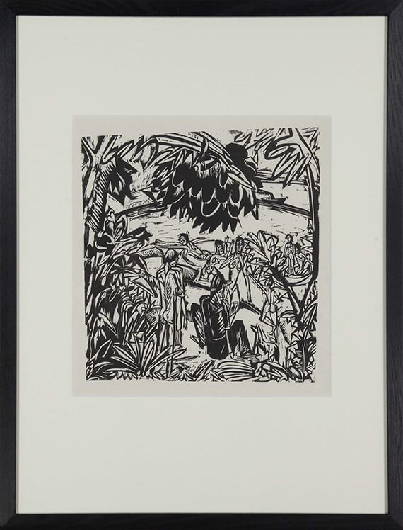 Ernst Ludwig Kirchner - Badeszene unter überhängenden Baumzweigen, Fehmarn - Cornice
