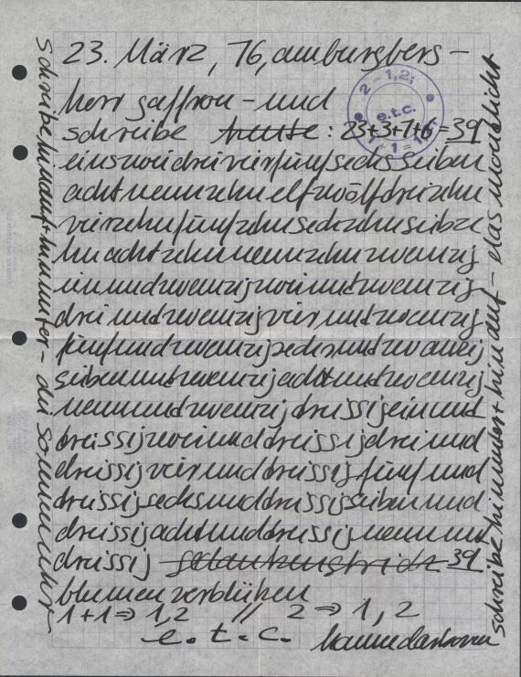 Hanne Darboven - Orig.-Entwurf "Wende 80". Dabei: Brief an Herrn Gaffron 23. März 1976 - Altre immagini