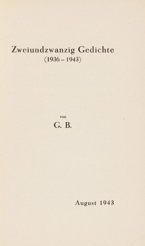 Gottfried Benn - Zweiundzwanzig Gedichte - Altre immagini