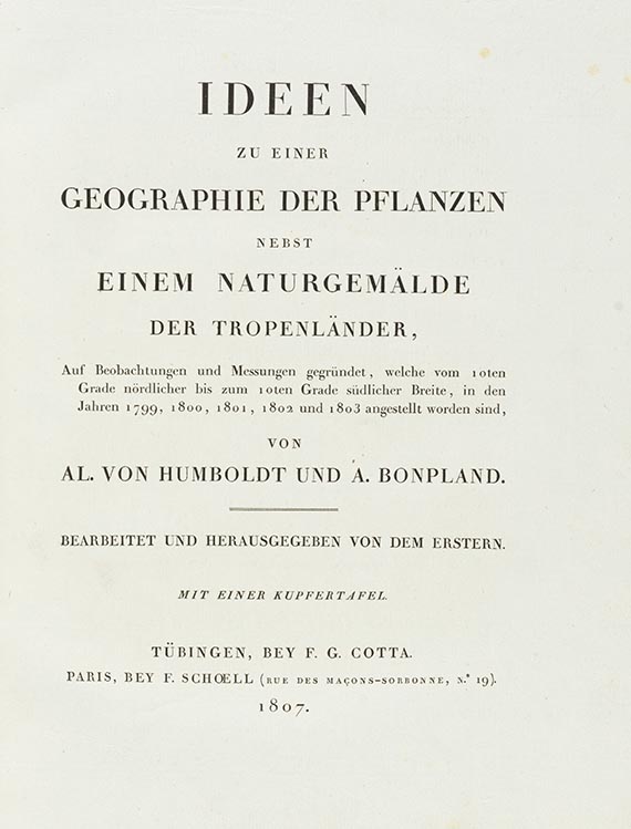 Alexander von Humboldt - Ideen zu einer Geographie der Pflanzen