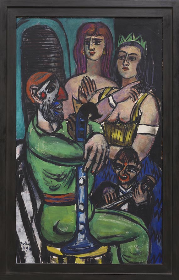 Max Beckmann - Großer Clown mit Frauen und kleiner Clown - Cornice