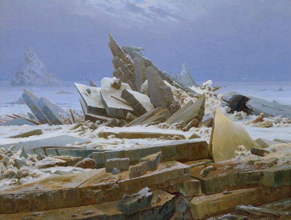 Illustration for: Caspar David Friedrich, Das Eismeer, 1823/24, oil on canvas, Hamburger Kunsthalle.