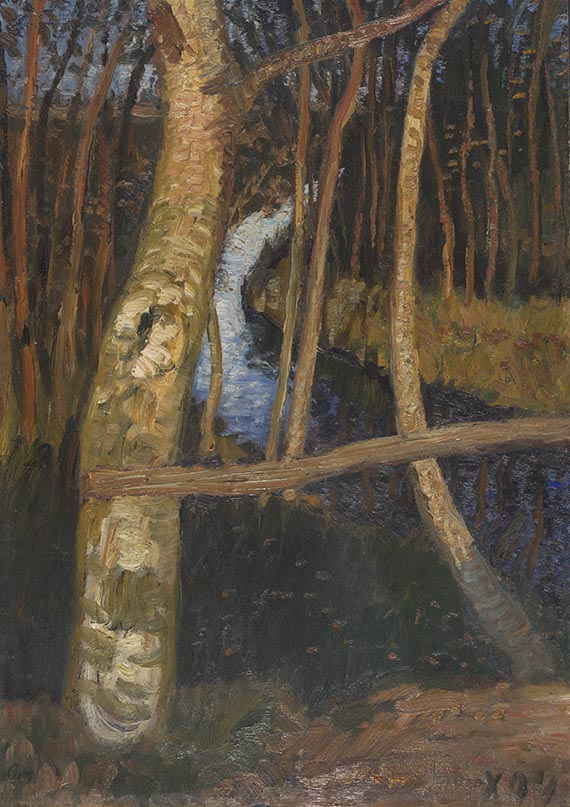 Otto Modersohn - Birken am Moorgraben