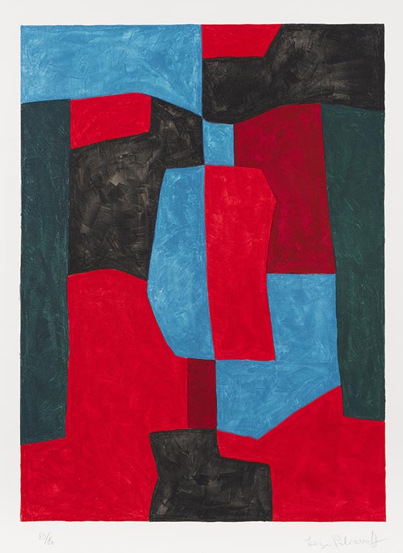 Serge Poliakoff - Composition rouge, verte et bleue