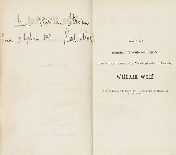 Karl Marx - Das Kapital. Widmungsexemplar für W. Strohn - Altre immagini
