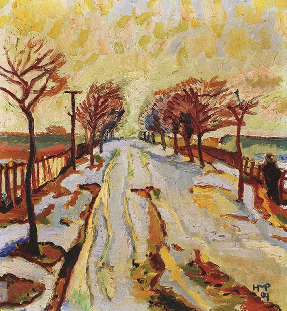 Illustration for: Max Pechstein, Märzenschnee, 1909, oil on canvas, (Soyka 1909/6), Kunstsammlung Chemnitz. © Pechstein Hamburg / Berlin / VG Bild-Kunst, Bonn 2025.