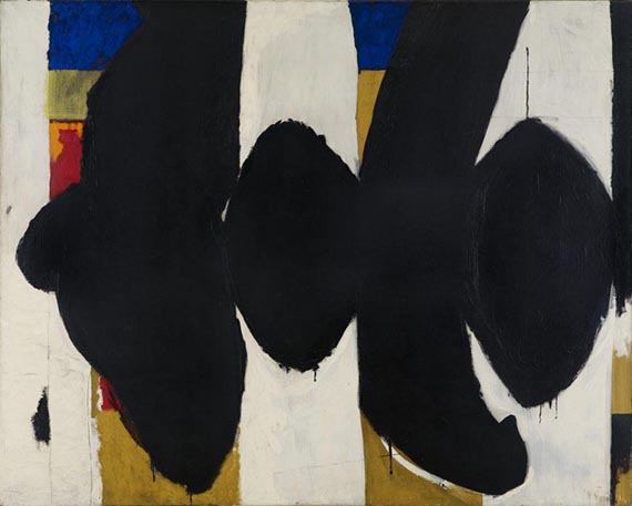 Illustration for: Robert Motherwell, Elegy for the Spanish Republic XXXIV, 1953/54, oil on canvas, Albright-Knox Art Gallery, Buffalo. <br />© Dedalus Foundation, Inc. / VG Bild-Kunst, Bonn 2025