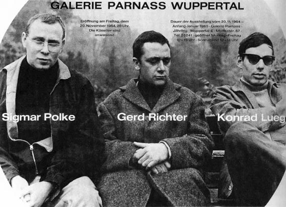 Illustration  for: Exhibition poster: New Realists, Sigmar Polke, Gerhard Richter, Konrad Lueg, Galerie Parnass, Wuppertal, November-December 1964. © Gerhard Richter 2025 (06052025) / The Estate of Sigmar Polke, Cologne / VG Bild-Kunst, Bonn 2025