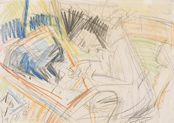Ernst Ludwig Kirchner - Erna Schilling mit Kater Boby (Frau mit Katze)