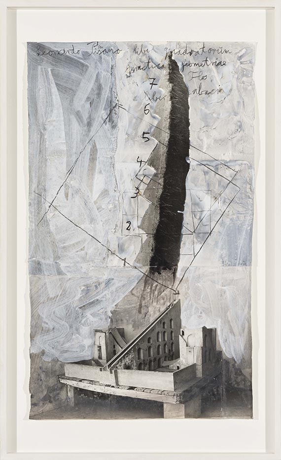 Anselm Kiefer - Leonardo Pisano - liber quadratorum geometriae (Aus der Serie "Freimaurer") - Cornice