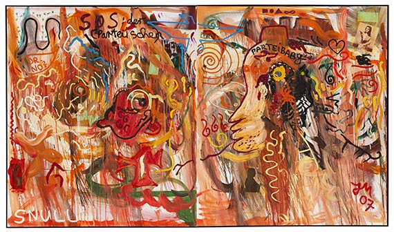 Jonathan Meese - Politikkätzchen "Pfötchen hoch" (zweiteilig) - Cornice