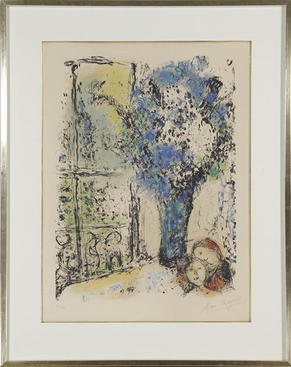Marc Chagall - Le bouquet bleu - Cornice