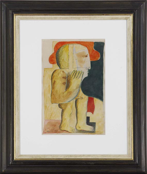 Horst Antes - Männliche Figur mit Hut - Cornice