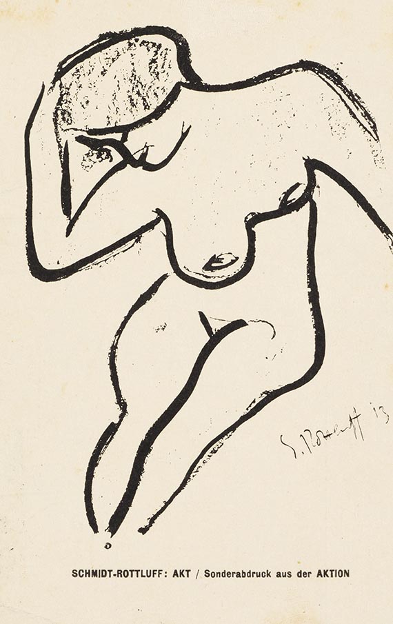  Konvolut - 9 Postkarten, teils mit Motiven von Karl Schmidt-Rottluff, an den Künstler selbst und Ernst Beyersdorff - Altre immagini