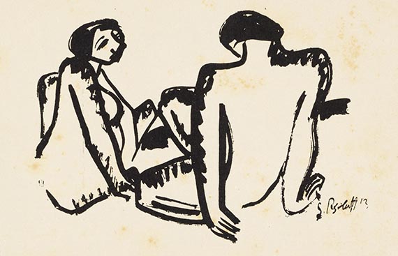  Konvolut - 9 Postkarten, teils mit Motiven von Karl Schmidt-Rottluff, an den Künstler selbst und Ernst Beyersdorff - Altre immagini