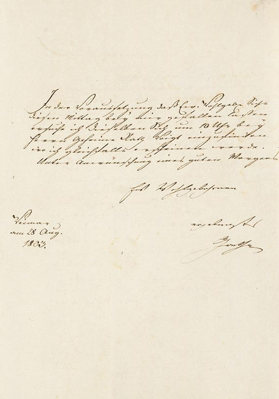 Johann Wolfgang von Goethe - G 11: Brief von Schreiberhand an H. C. A. Eichstädt. 1 S.
