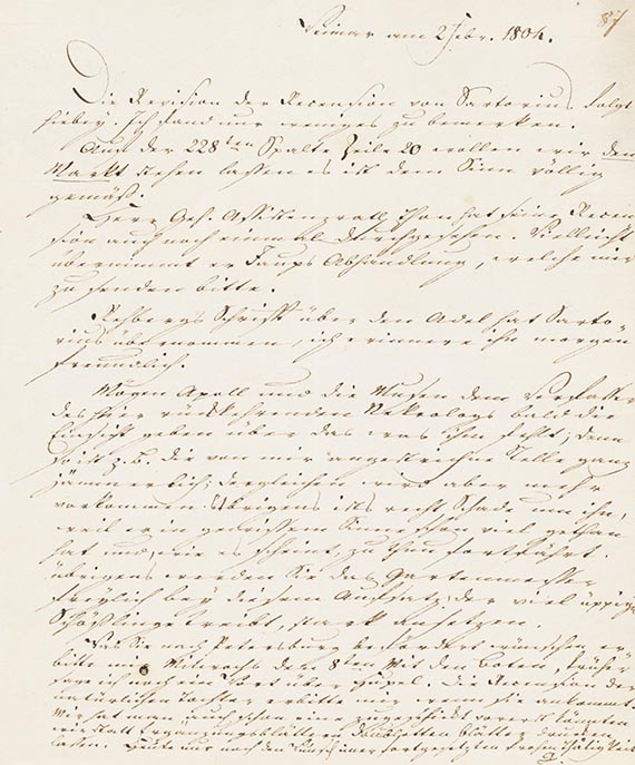 Johann Wolfgang von Goethe - G 15: Brief von Schreiberhand an H. C. A. Eichstädt. 1 S