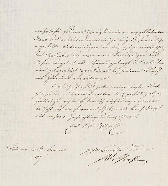 Johann Wolfgang von Goethe - Brief von Schreiberhand an P. C. W. Beuth. 2 S. Mit Kuvert