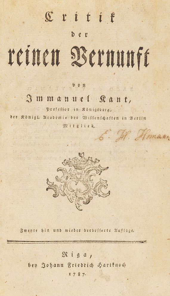 Immanuel Kant - Critik der reinen Vernunft