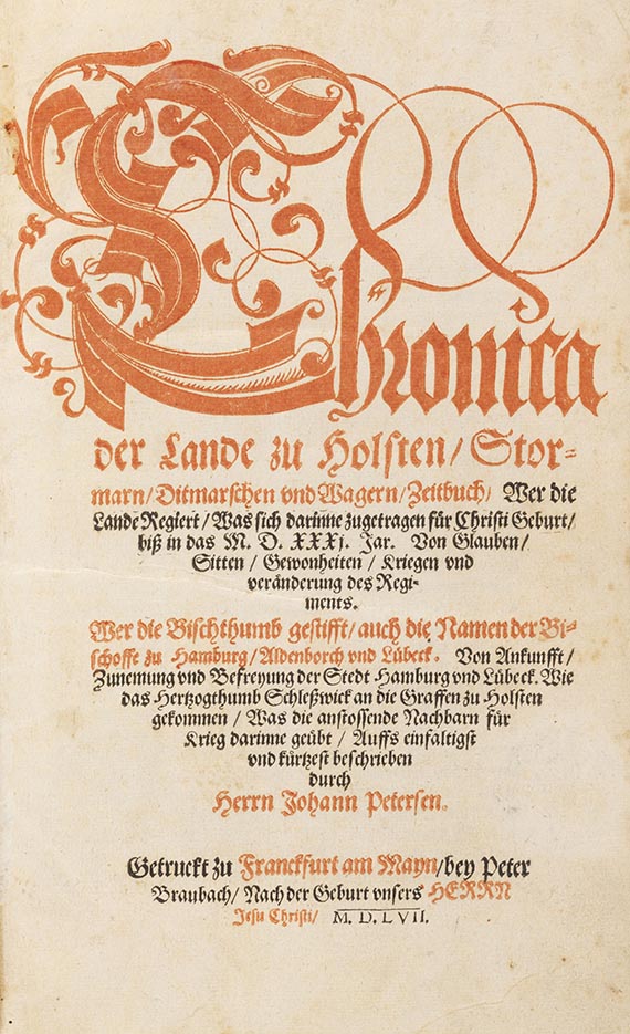 Johann Petersen - Chronica der Lande zu Holstein, Stormarn, Dithmarschen...