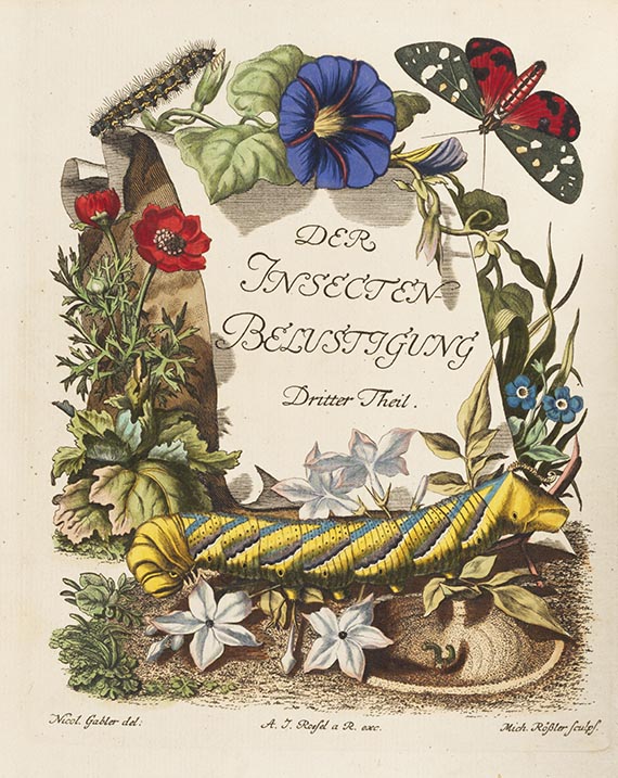 August Johann Rösel von Rosenhof - Insecten-Belustigung. 4 Bände