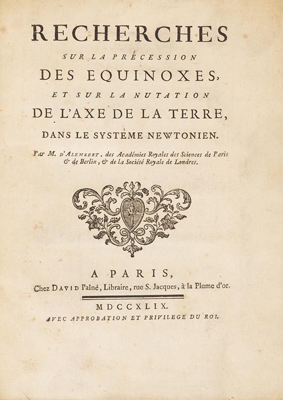 Jean le Rond d' Alembert - Recherches sur la précession des equinoxes