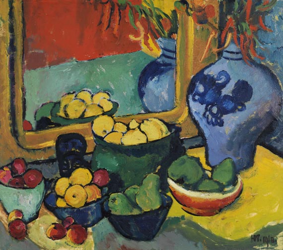 Hermann Max Pechstein - Weib mit Inder auf Teppich / Früchte (Rückseite) - Altre immagini