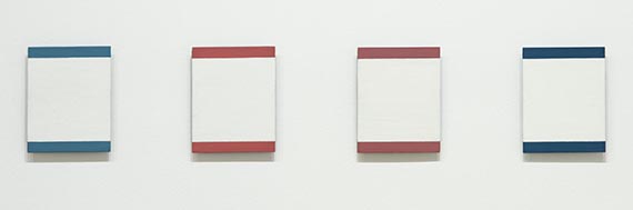 Illustration for: Blinky Palermo, 4 White Forms (4 panels), 1975, acrylic on aluminium, Museum of Modern Art, New York. © VG Bild-Kunst, Bonn 2025