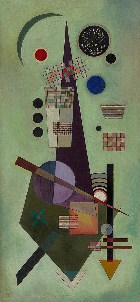 Illustration for: Vasily Kandinsky, Ausgedehnt (Extended), 1926, oil on panel, Solomon R. Guggenheim Museum, New York.