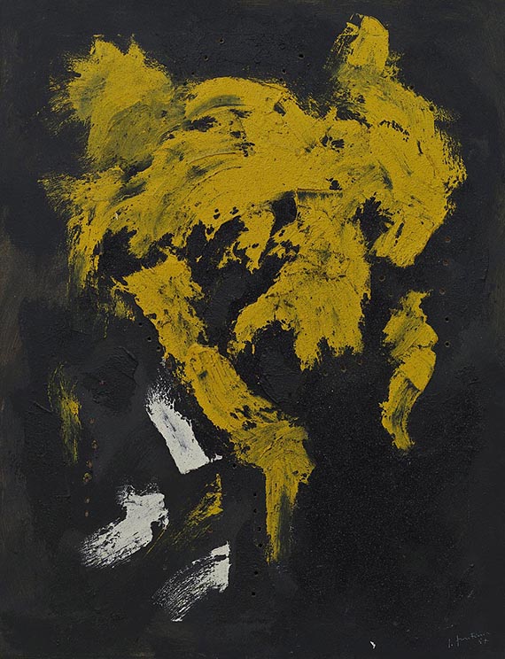 Illustration  for:  Lucio Fontana, Concetto spaziale (Spacial Concept), 1957, oil on canvas, Guggenheim Museum, New York. &copy; Lucio Fontana by SIAE / VG Bild-Kunst, Bonn 2025 