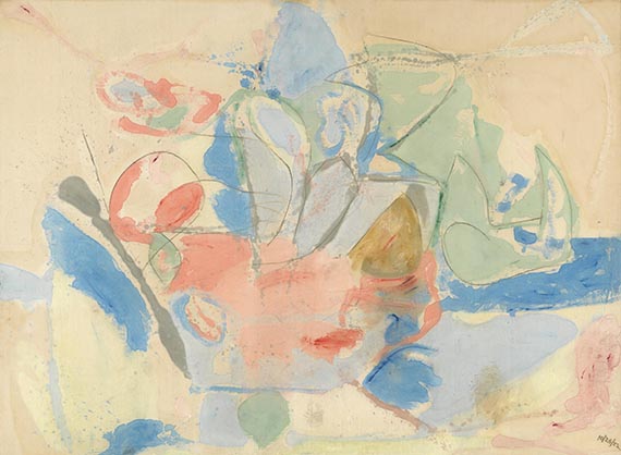 Illustration for: Helen Frankenthaler, Mountains and Sea, 1952, oil and charcoal on canvas, National Gallery of Art, Washington. © Helen Frankenthaler Foundation, Inc. / VG Bild-Kunst, Bonn 2025