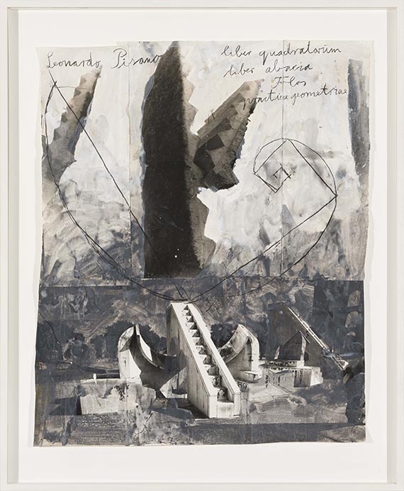 Anselm Kiefer - Leonardo Pisano - liber quadratorum liber abacia Flos practica geometriae (Aus der Serie "Freimaurer") - Cornice