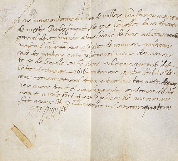  Marguerite de Valois - Urkunde für Charles Fouquet