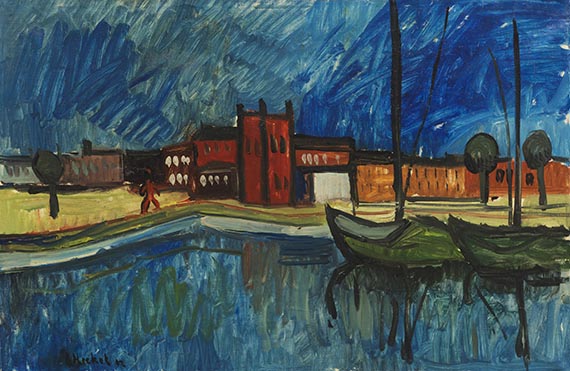 Erich Heckel - Schiffe im Kanal