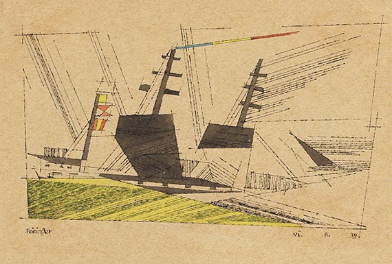 Lyonel Feininger - Ship on Yellow Sea