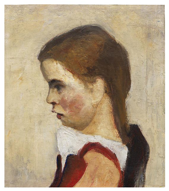 Paula Modersohn-Becker - Kopf eines sitzenden Mädchens, nach links