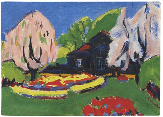 Ernst Ludwig Kirchner - Landschaft mit Haus (Torhaus an der Hauptallee des Großen Gartens in Dresden)
