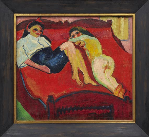 Hermann Max Pechstein - Zwei liegende Mädchen - Cornice